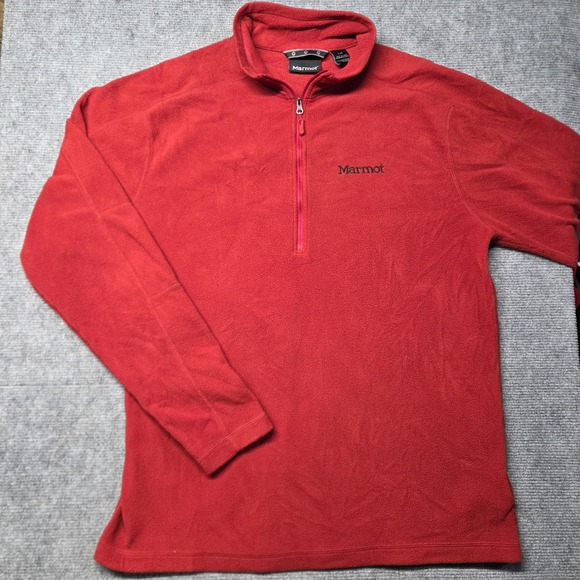 Marmot Other - Marmot Mens Red Quarter Zip Microfleece Pullover Sweater Large H83590